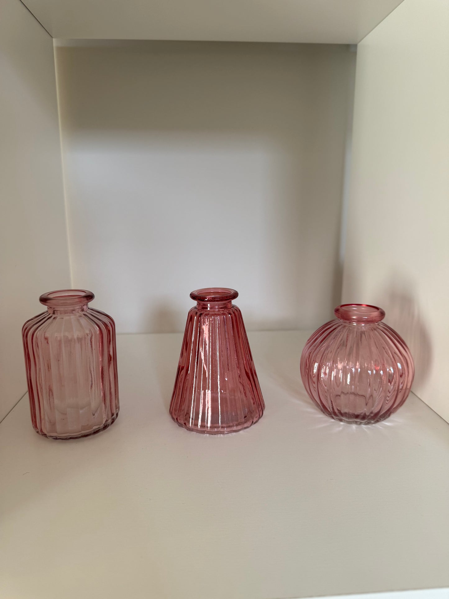 Pink Glass Bud Vases