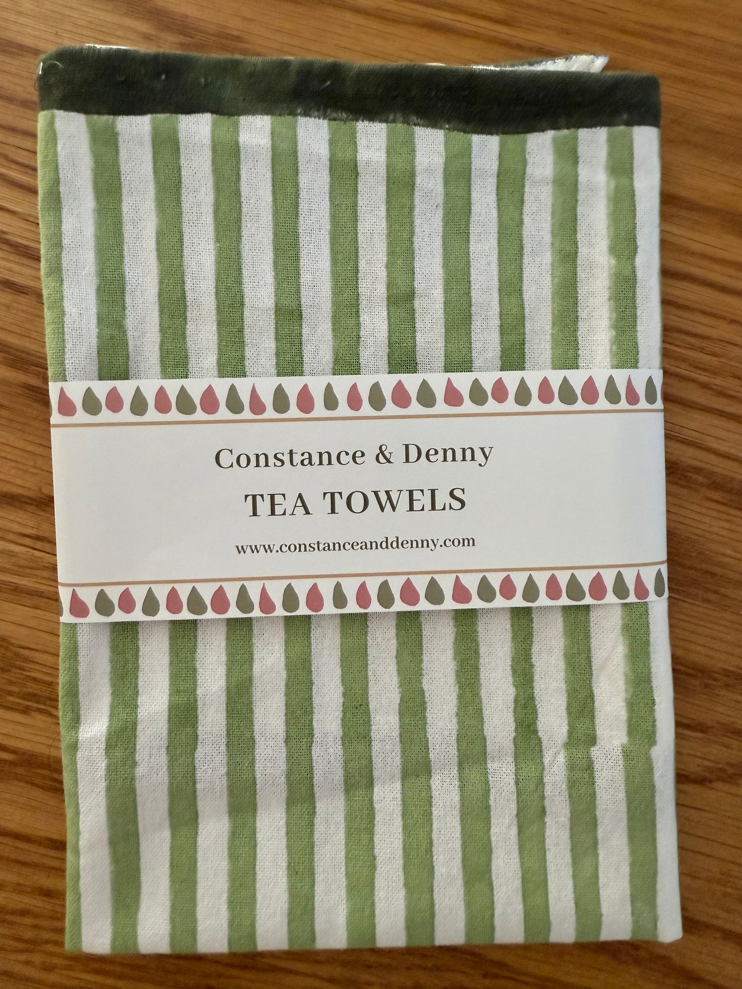 Green Stripe Tea Towel