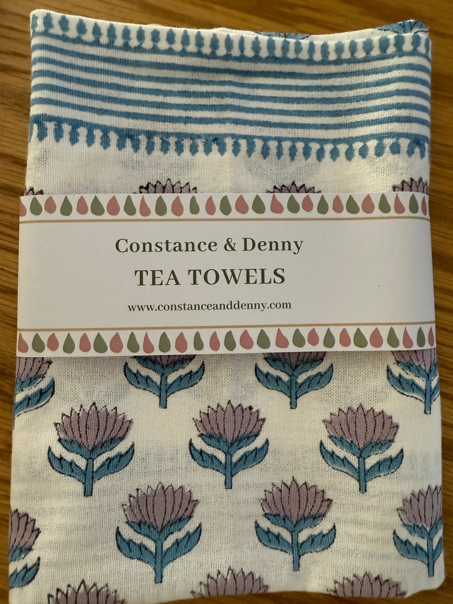 Floral Blue Tea Towel