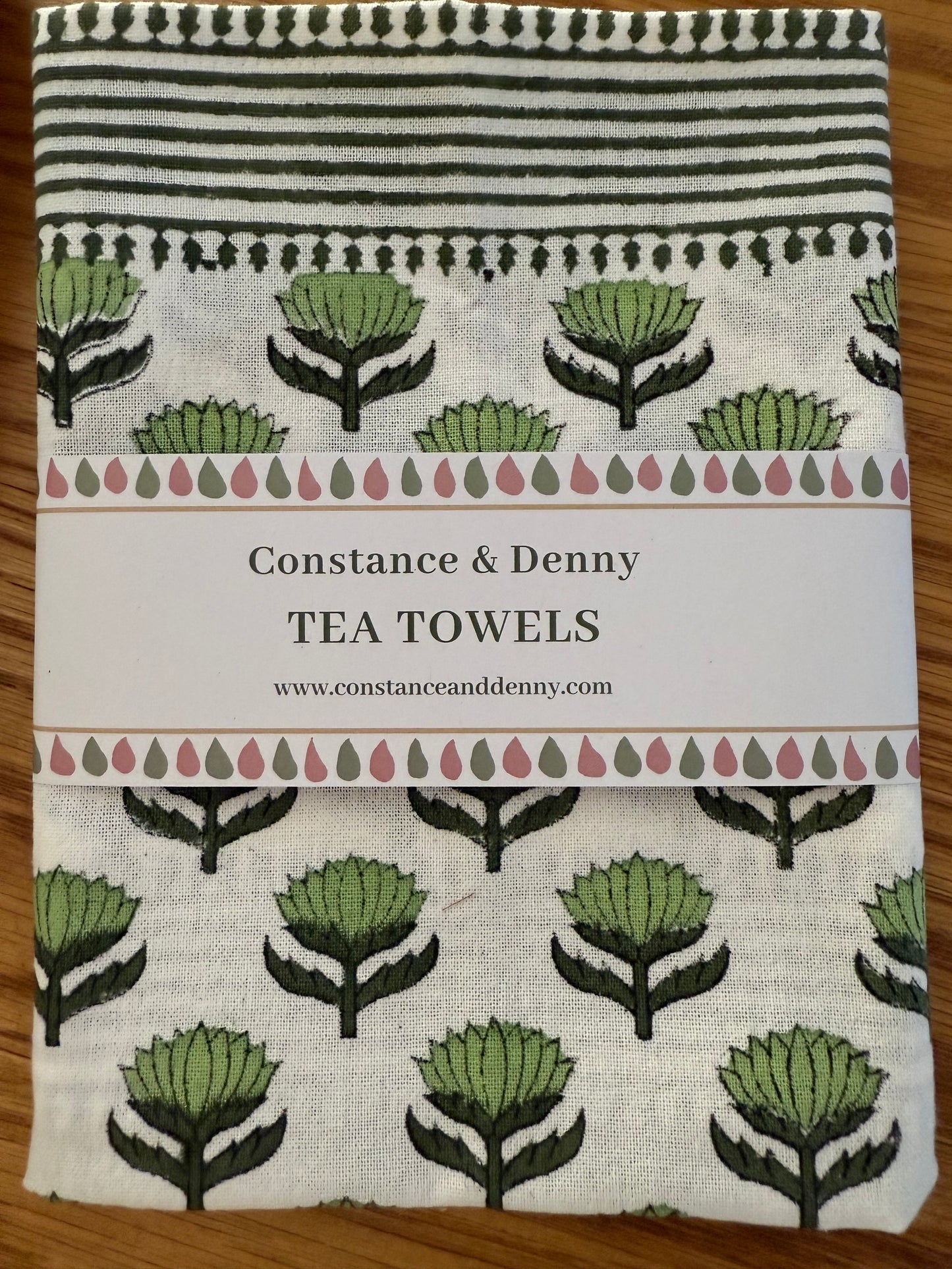 Green Floral Tea Towel